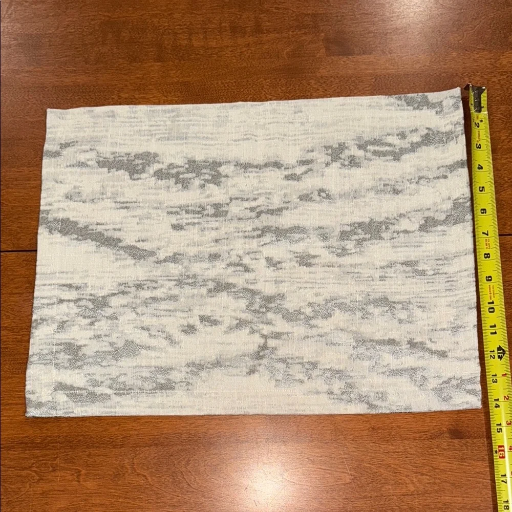 West Elm Gray and White Fabric Placemats (4)